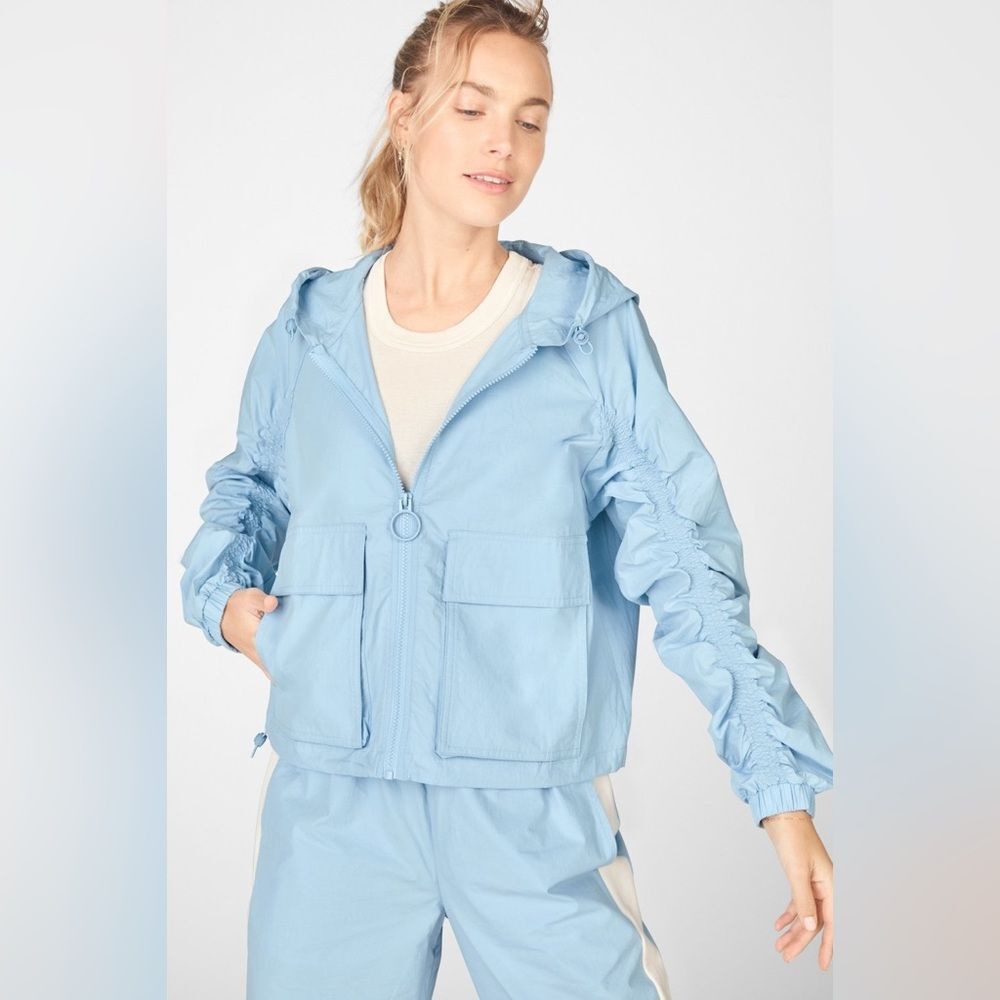Fabletics Norah Track Jacket Vintage Blue1 XS